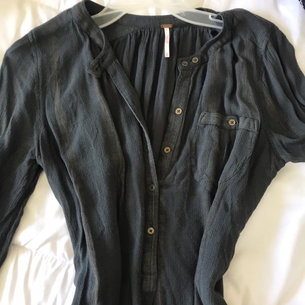 Olive green Free People loose shirt